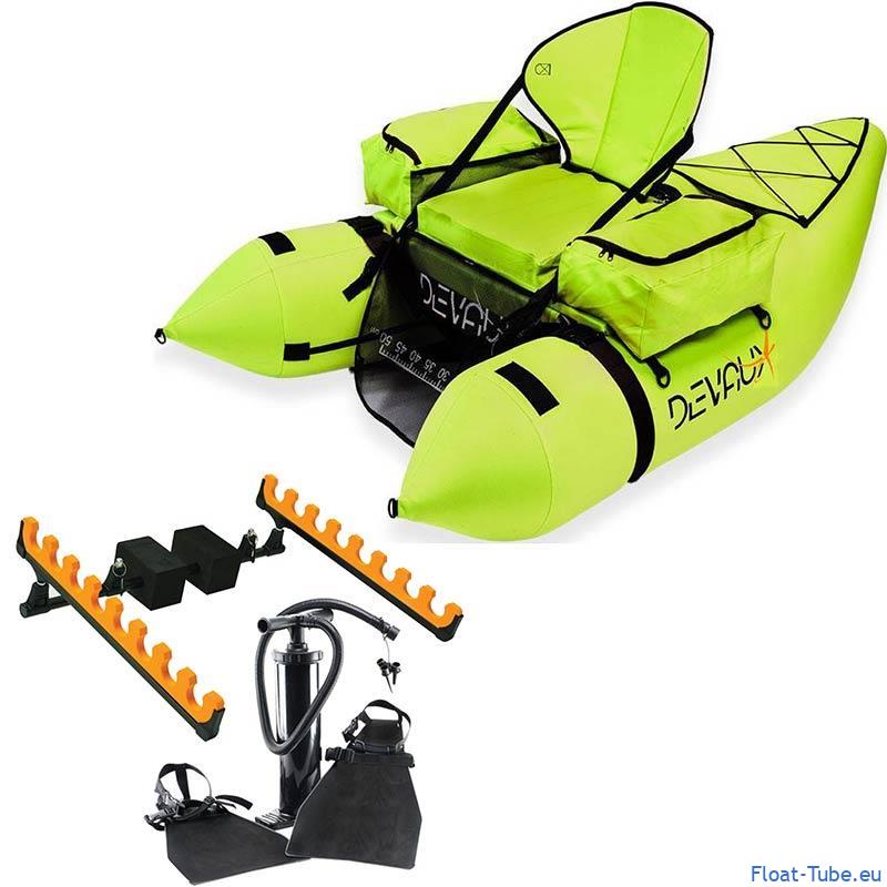 Pack float tube cap v2000 chartreuse devaux